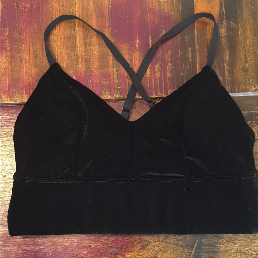 Beyond Yoga Black Velvet Bralette